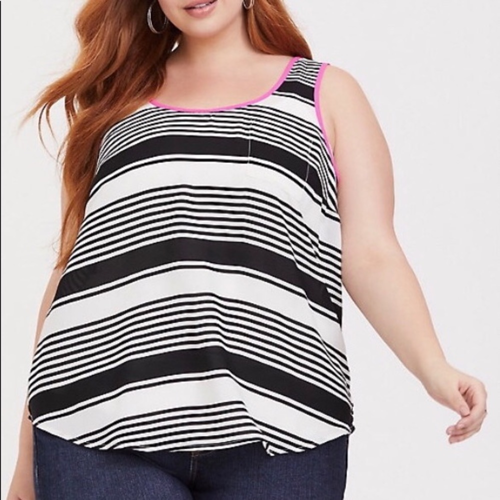 Torrid Striped Pocket Tank Top (Sizes 1x, 2x)